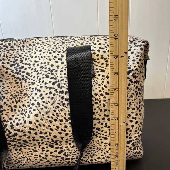 Mali Lilly Leopard Print Canvas Duffle Medium Carry-On Tote Glam Mob Wife - Picture 6 of 9